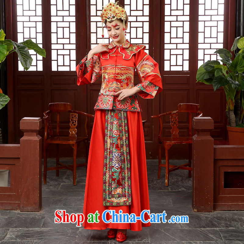 Su-wo Service Bridal Chinese wedding dress red bows service married Yi retro dresses show kimono dragon-use serving the head-dress XXL, Taylor Martin (TAILEMARTIN), online shopping
