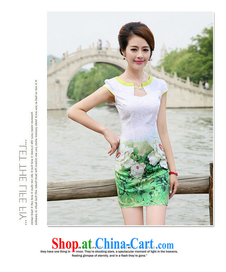 XUAN FENG 2014 new summer Korean Beauty half sleeve Princess stamp duty for China wind cheongsam stylish dresses pink peony flowers XXL pictures, price, brand platters! Elections are good character, the national distribution, so why buy now enjoy more preferential! Health