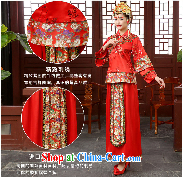 Bridal wedding dresses Chinese long-sleeved retro dresses serving toast, Su-wo service kimono hi service costumes winter red S pictures, price, brand platters! Elections are good character, the national distribution, so why buy now enjoy more preferential! Health