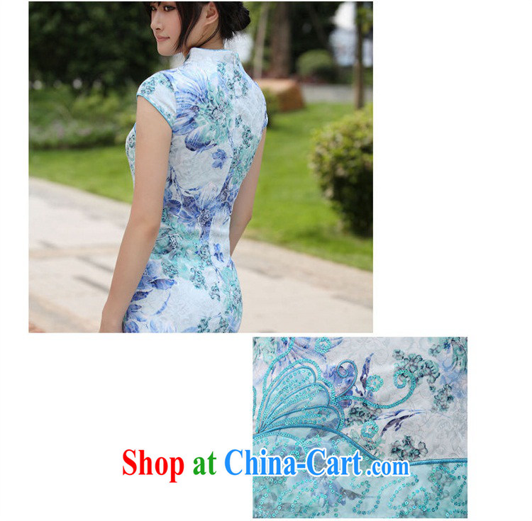 According to Wei family 2015 spring and summer with new colorful Butterfly Dance cotton butterfly embroidery cheongsam exquisite female blue XL pictures, price, brand platters! Elections are good character, the national distribution, so why buy now enjoy more preferential! Health