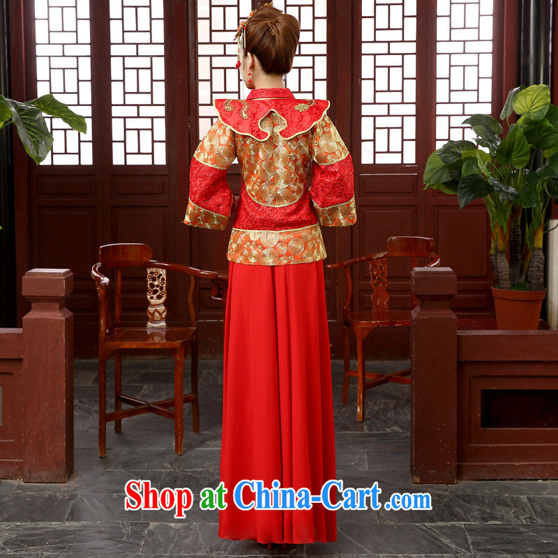 Bridal wedding dress toast serving Chinese style wedding dresses antique show reel service use phoenix married Yi hi clothing costumes red XXL, Taylor Martin (TAILEMARTIN), online shopping