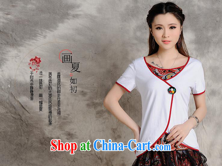 Black butterfly store XS 8203 National wind female T-shirt summer new European root yarn round-collar stitching China wind short-sleeved T-shirt female black XXL pictures, price, brand platters! Elections are good character, the national distribution, so why buy now enjoy more preferential! Health