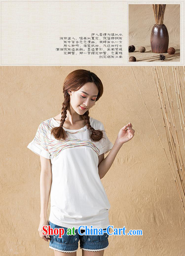 Black butterfly store YJ 760 2015 National wind Women's clothes loose bat short-sleeved T-shirt girl beautiful embroidered solid-colored T-shirt solid white summer XL pictures, price, brand platters! Elections are good character, the national distribution, so why buy now enjoy more preferential! Health