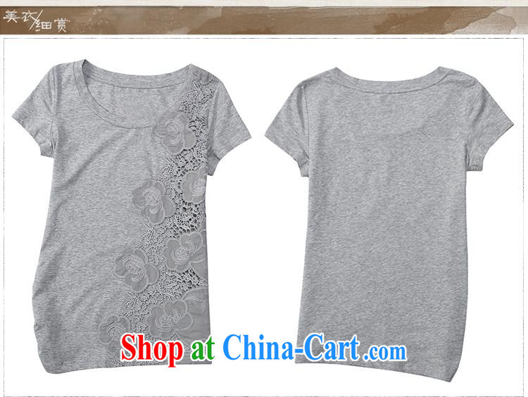 Black butterfly store YJ 763 original ethnic wind T-shirt girl short sleeve 2015 female new summer stitching embroidered solid cotton shirt gray XL pictures, price, brand platters! Elections are good character, the national distribution, so why buy now enjoy more preferential! Health