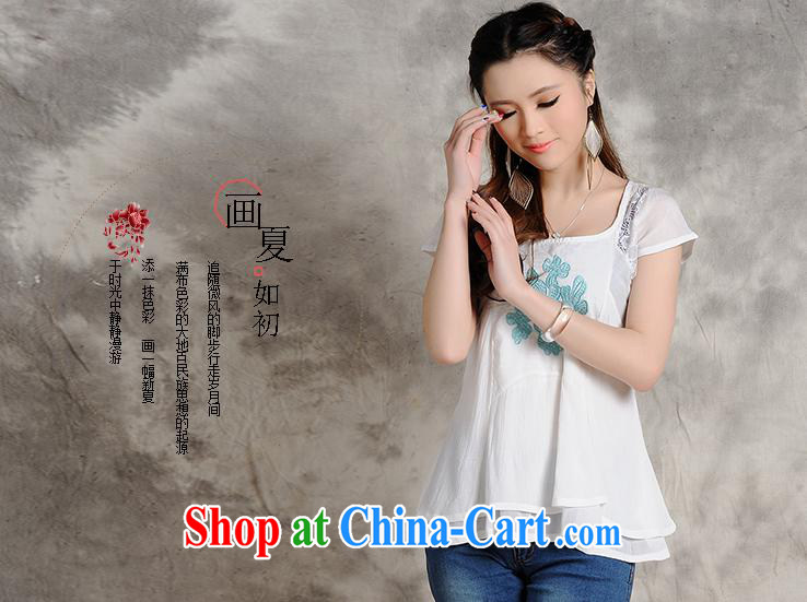 Black butterfly store XS 8223 original ethnic wind summer ladies round neck T-shirt embroidered spell lace flouncing short-sleeved snow woven shirts female white XXL pictures, price, brand platters! Elections are good character, the national distribution, so why buy now enjoy more preferential! Health