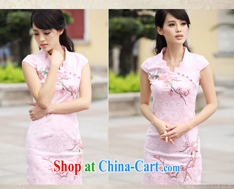 According to Wei family 2015 spring and summer with new stylish short retro stamp beauty dresses cheongsam girls pink XL pictures, price, brand platters! Elections are good character, the national distribution, so why buy now enjoy more preferential! Health