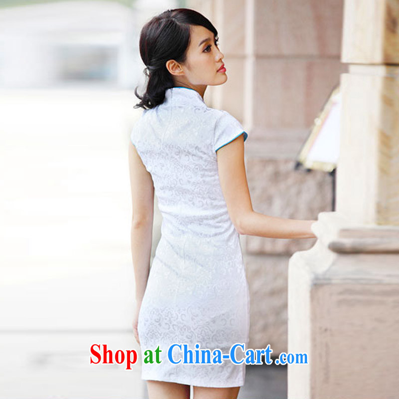 According to Wei family 2015 spring and summer with new landscaping embroidery stylish sexy retro dresses cheongsam girls blue XL Wei, according to family, and shopping on the Internet