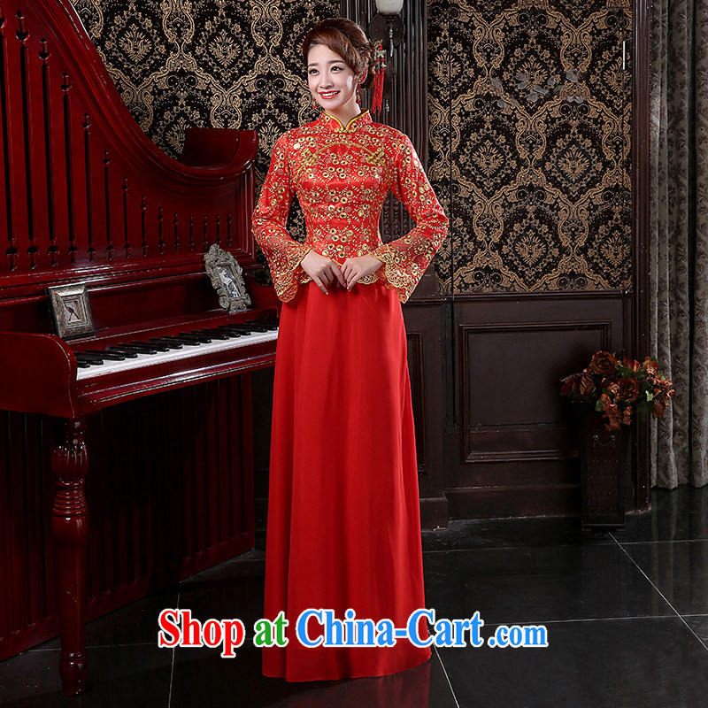2015 new spring bridal wedding dresses, lace long cheongsam quilted red toast serving female Red XXL, President Taylor Martin (TAILEMARTIN), and, on-line shopping