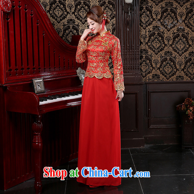 2015 new spring bridal wedding dresses, lace long cheongsam quilted red toast serving female Red XXL, President Taylor Martin (TAILEMARTIN), and, on-line shopping