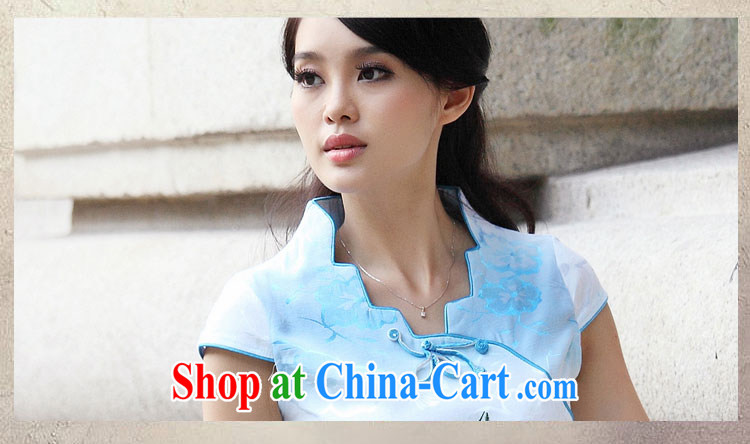 According to Wei family 2015 spring and summer with new short-sleeved retro flag stylish dresses cheongsam dress female blue XL pictures, price, brand platters! Elections are good character, the national distribution, so why buy now enjoy more preferential! Health