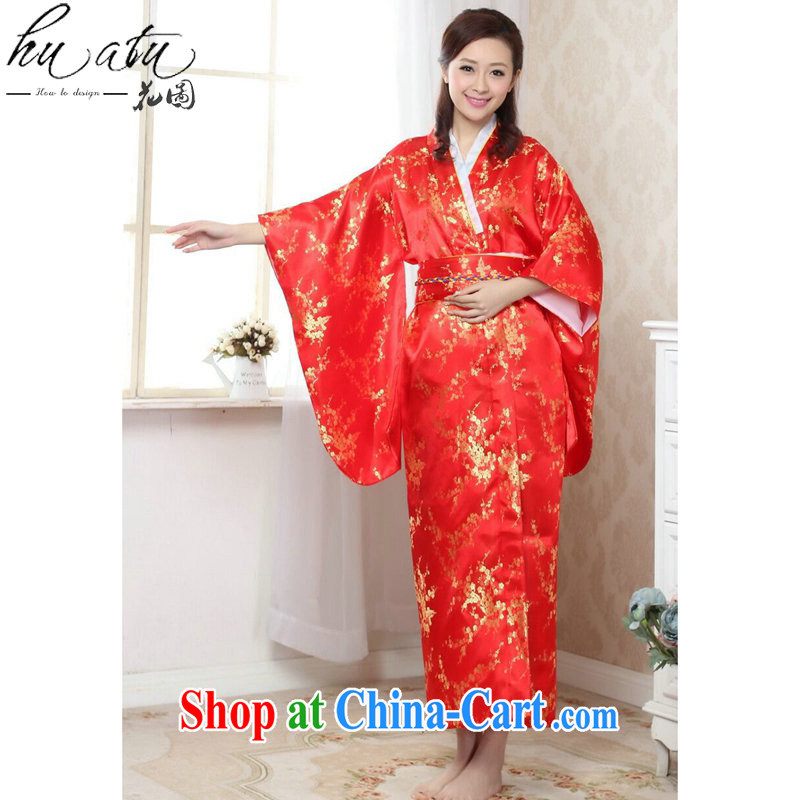 Take the kimono Chinese improved women's clothing new Chinese qipao long damask stamp retro national stage costumes - C red are code, spend figure, shopping on the Internet