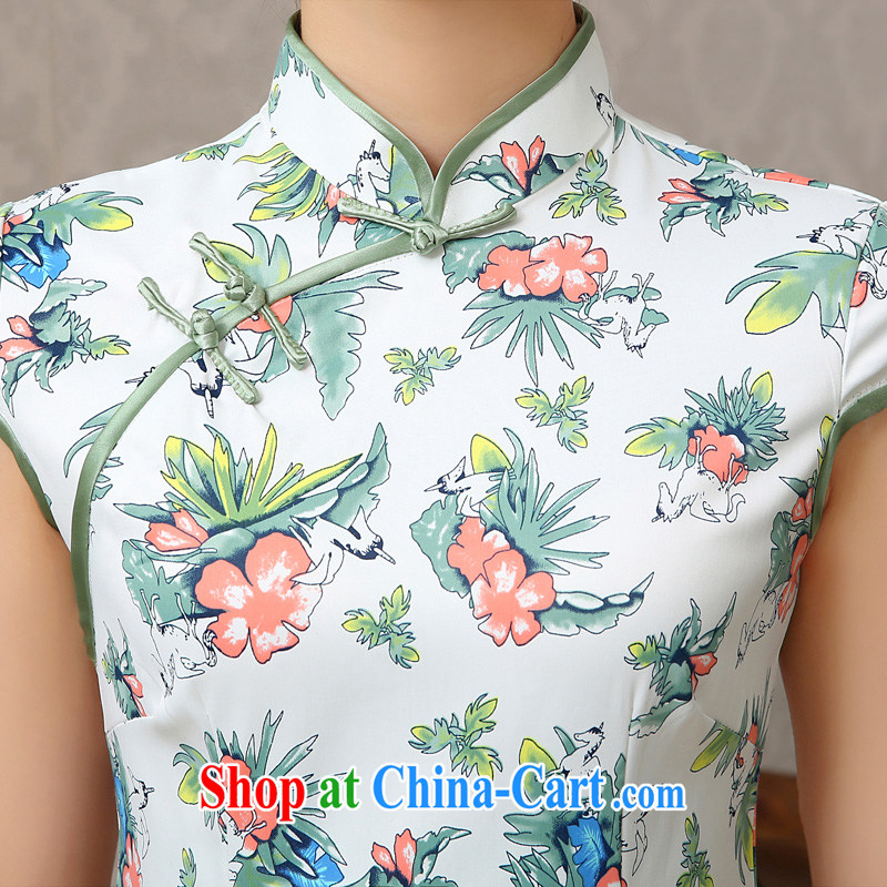 2015 New floral beauty package and short cheongsam dress daily improved arts the cheongsam street girls spring and summer white XXL, Taylor Martin (TAILEMARTIN), online shopping