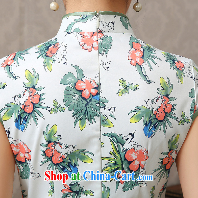 2015 New floral beauty package and short cheongsam dress daily improved arts the cheongsam street girls spring and summer white XXL, Taylor Martin (TAILEMARTIN), online shopping