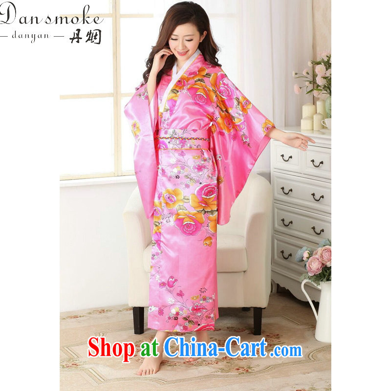 Bin Laden smoke Chinese clothing Ethnic Wind kimono Tang with improved damask stamp long Chinese qipao kimono performances serving pink, code, Dan smoke, and shopping on the Internet