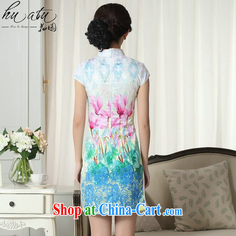 Take the new summer dresses Tang Women's clothes refined elegance Chinese qipao, for Chinese Video thin short dresses such as the color 2 XL, figure, and shopping on the Internet