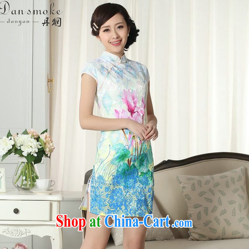 Dan smoke new summer dresses Tang Women's clothes improved elegance Chinese qipao, for Chinese Video thin short cheongsam as color 2XL, Bin Laden smoke, shopping on the Internet