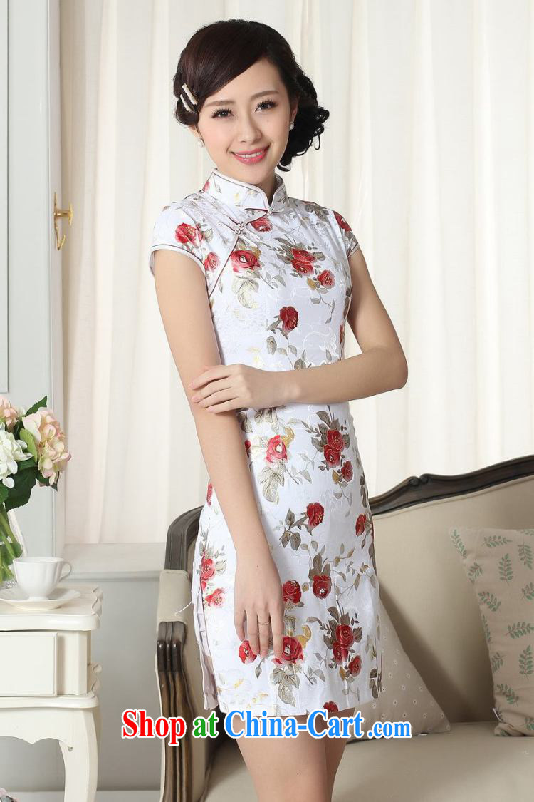 Dan smoke lady stylish jacquard cotton cultivating short cheongsam dress Chinese improved, for Roses Chinese graphics thin cheongsam dress figure-color 2 XL pictures, price, brand platters! Elections are good character, the national distribution, so why buy now enjoy more preferential! Health
