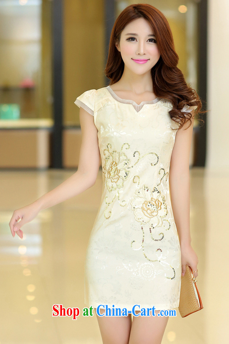 Hi beauty, XIZILAI summer 2015 China wind stylish improved cheongsam dress beauty Web yarn edge qipao manual embroidery cheongsam dress dresses pink XL pictures, price, brand platters! Elections are good character, the national distribution, so why buy now enjoy more preferential! Health