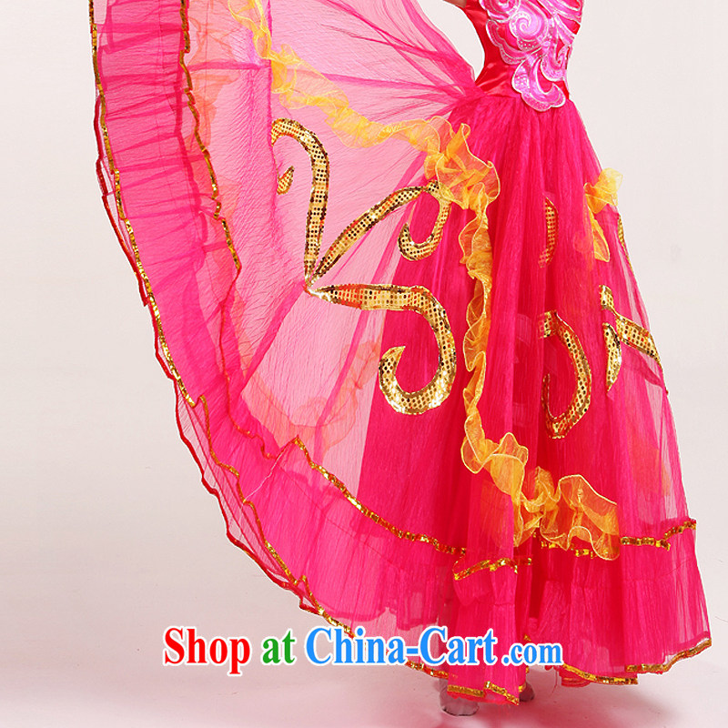 New color Large skirt with opening dance clothing dance clothing the skirt costumes flouncing dance clothing peach XXL, diffuse Connie married clothing, shopping on the Internet