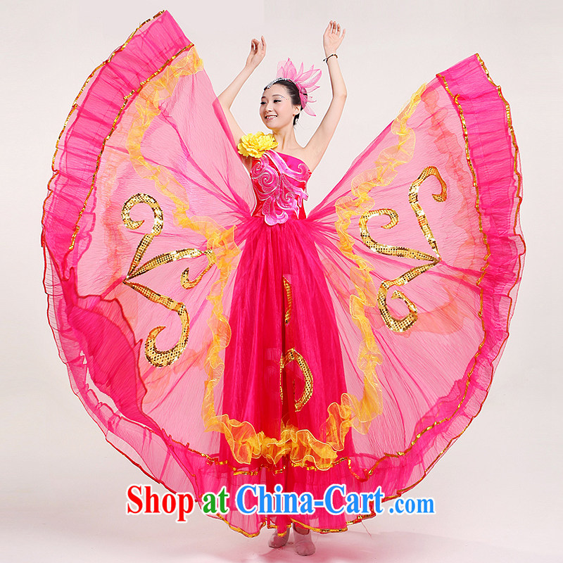 New color Large skirt with opening dance clothing dance clothing the skirt costumes flouncing dance clothing peach XXL, diffuse Connie married clothing, shopping on the Internet