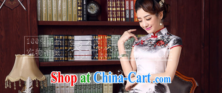 Morning dresses, new 2015 summer retro short improved stylish sauna silk silk Chinese qipao ink light gray M pictures, price, brand platters! Elections are good character, the national distribution, so why buy now enjoy more preferential! Health
