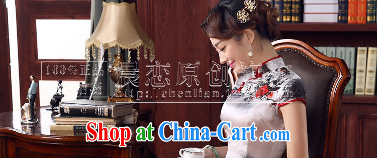 Morning dresses, new 2015 summer retro short improved stylish sauna silk silk Chinese qipao ink light gray M pictures, price, brand platters! Elections are good character, the national distribution, so why buy now enjoy more preferential! Health