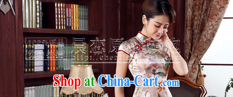 Morning dresses, new 2015 summer retro short improved stylish sauna silk silk Chinese qipao fresh floral XXL pictures, price, brand platters! Elections are good character, the national distribution, so why buy now enjoy more preferential! Health