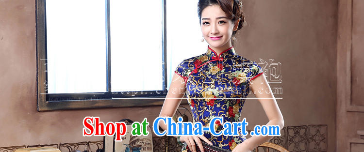 Morning, dresses new 2015 summer retro short improved stylish sauna silk silk Chinese qipao luxury yellow 155/S pictures, price, brand platters! Elections are good character, the national distribution, so why buy now enjoy more preferential! Health