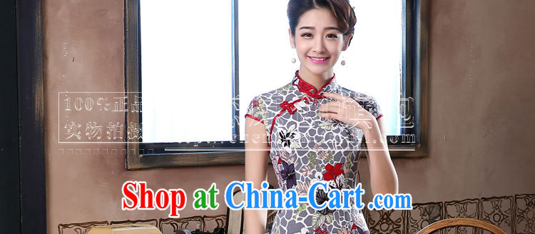 Morning, summer 2015 new stylish improved retro short cotton the cheongsam dress Chinese daily take chestnut gray XXL pictures, price, brand platters! Elections are good character, the national distribution, so why buy now enjoy more preferential! Health