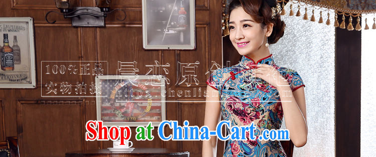 Morning, summer 2015 new stylish improved retro short cheongsam dress Chinese daily cotton the cheongsam blue XXL pictures, price, brand platters! Elections are good character, the national distribution, so why buy now enjoy more preferential! Health