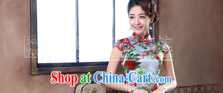Morning dresses, new 2015 summer retro short improved stylish sauna silk silk Chinese qipao rose green XXL pictures, price, brand platters! Elections are good character, the national distribution, so why buy now enjoy more preferential! Health