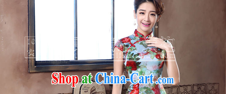 Morning dresses, new 2015 summer retro short improved stylish sauna silk silk Chinese qipao rose green XXL pictures, price, brand platters! Elections are good character, the national distribution, so why buy now enjoy more preferential! Health