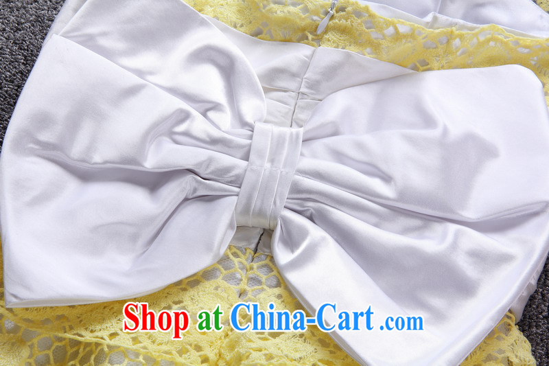 2015 the bow-tie dress skirts beauty dresses sexy wrapped chest skirt evening reception ceremony dress dresses yellow 8 pictures, price, brand platters! Elections are good character, the national distribution, so why buy now enjoy more preferential! Health