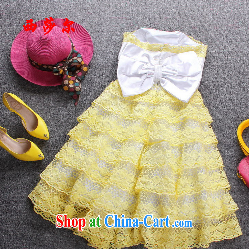 2015 the bow-tie dress skirts beauty dresses sexy wrapped chest skirt evening reception ceremony dress dresses yellow 8, West Windsor, and, on-line shopping