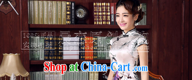 Morning dresses, new 2015 summer retro short, improved stylish sauna Silk is silk Chinese qipao flower lovers light gray M pictures, price, brand platters! Elections are good character, the national distribution, so why buy now enjoy more preferential! Health