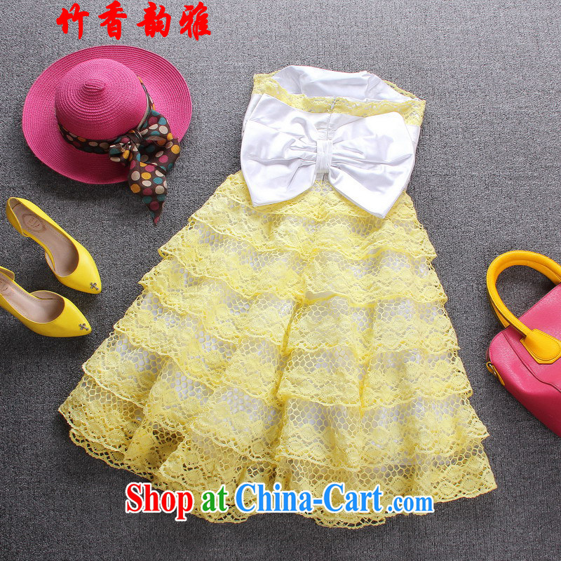 Bamboo incense were 2015 the butterfly knot dress skirts beauty dresses sexy wrapped chest skirt evening reception ceremony dress dresses yellow 8