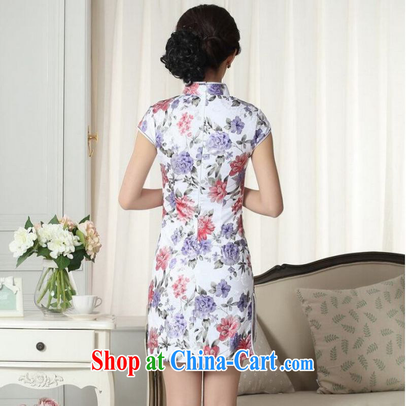 Shanghai, optimize purchase lady stylish jacquard cotton cultivating short cheongsam dress new Chinese qipao gown picture color 2 XL, Shanghai, optimize, and shopping on the Internet