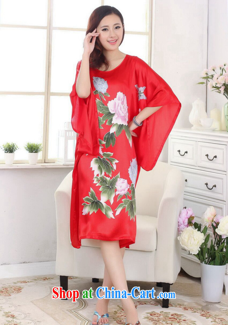 Take the Chinese pajamas ladies summer new round-collar hand-painted T-shirt silk loose bat shirts and elegant dress robes S 4017 are code pictures, price, brand platters! Elections are good character, the national distribution, so why buy now enjoy more preferential! Health