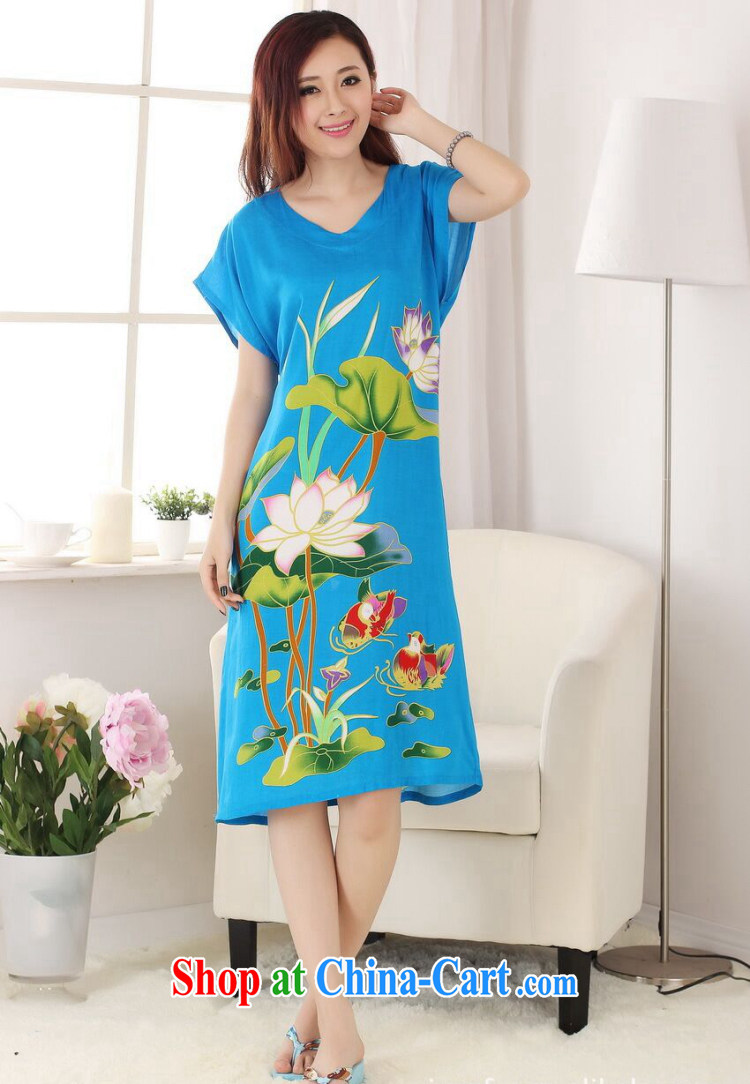 Take the female Chinese summer new V collar cotton hand-painted Chinese ladies robes bath robe short-sleeved dresses pajamas white are code pictures, price, brand platters! Elections are good character, the national distribution, so why buy now enjoy more preferential! Health