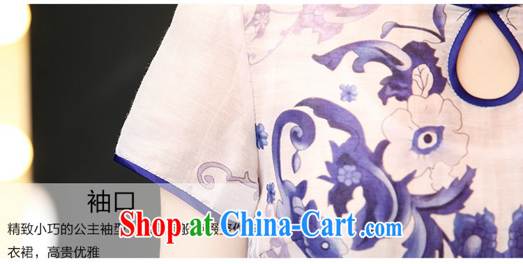 Double, Chen 2015 spring and summer with new Ethnic Wind stamp dress blue and white porcelain short-sleeved Silk Dresses beauty retro style dresses blue and white porcelain S pictures, price, brand platters! Elections are good character, the national distribution, so why buy now enjoy more preferential! Health