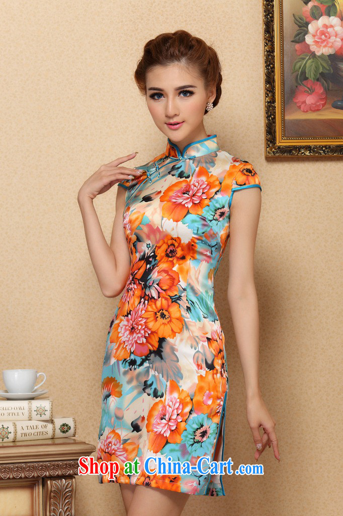 spend the summer girl cheongsam Chinese New cool Silk Cheongsam elegant stylish sauna Silk Cheongsam banquet Silk Cheongsam AS SHOWN color 2 XL pictures, price, brand platters! Elections are good character, the national distribution, so why buy now enjoy more preferential! Health