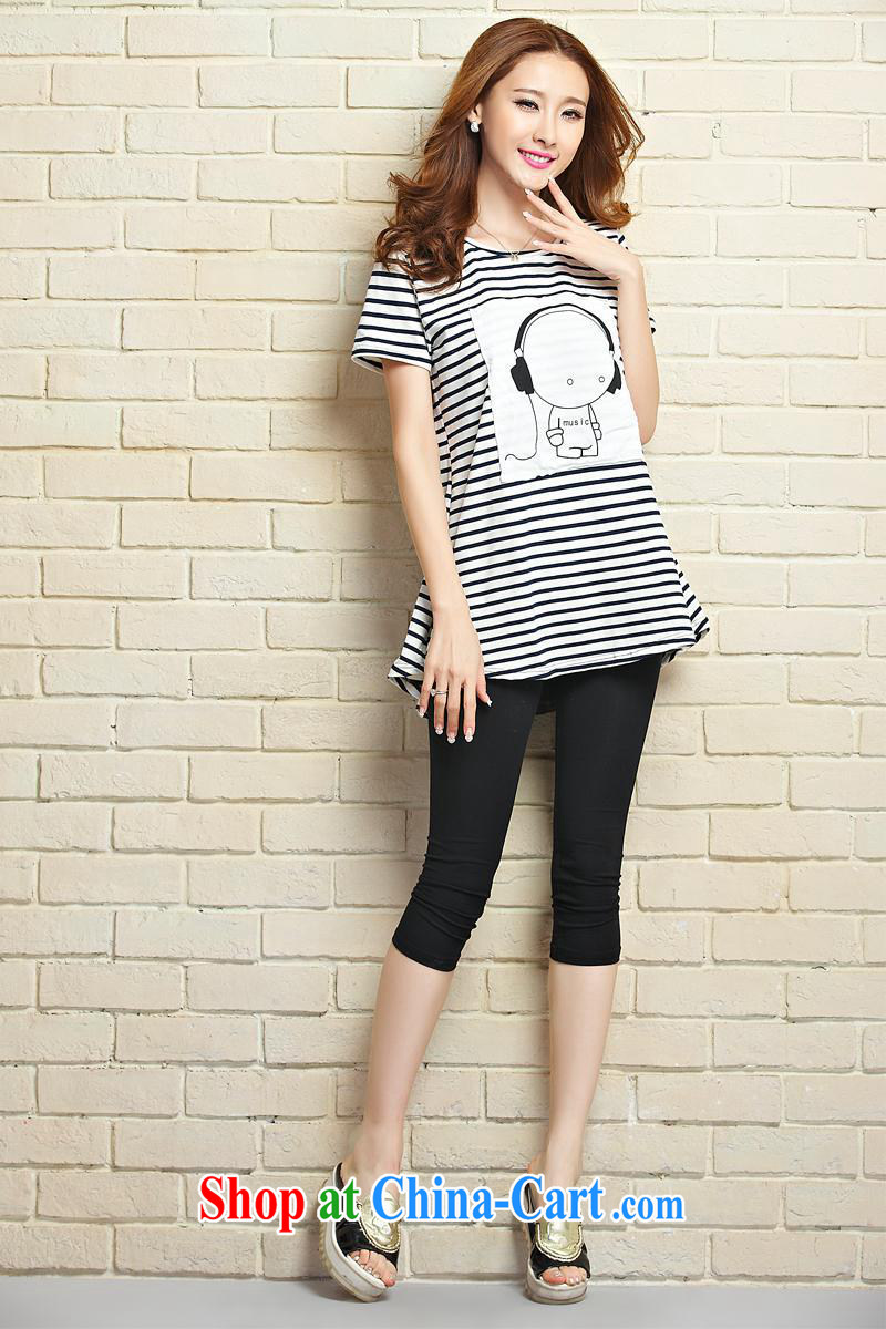 Spring 2015 new female Korean version the code card headset loose fashion, long T pension black-and-white, XL pictures, price, brand platters! Elections are good character, the national distribution, so why buy now enjoy more preferential! Health