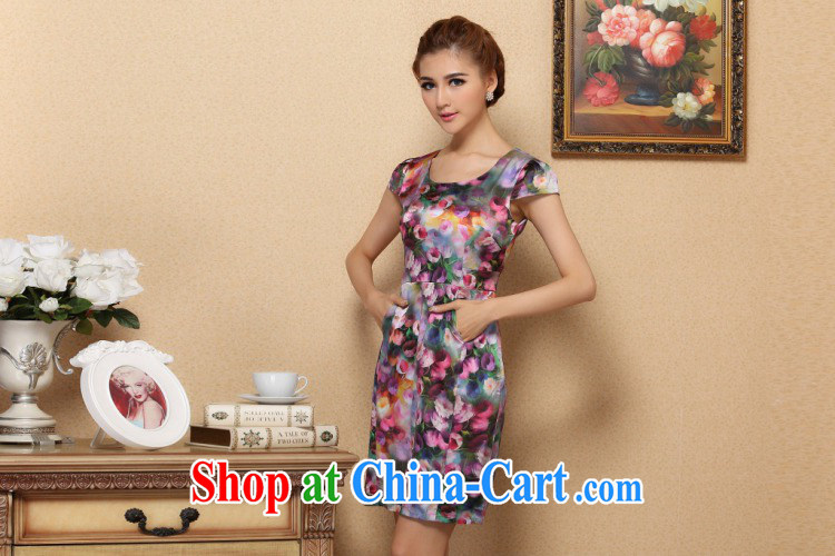 Dan smoke summer, female cool d Europe with AIDS, silk short-sleeved video thin dresses retro suit sauna Silk Cheongsam dress such as the color 2 XL pictures, price, brand platters! Elections are good character, the national distribution, so why buy now enjoy more preferential! Health