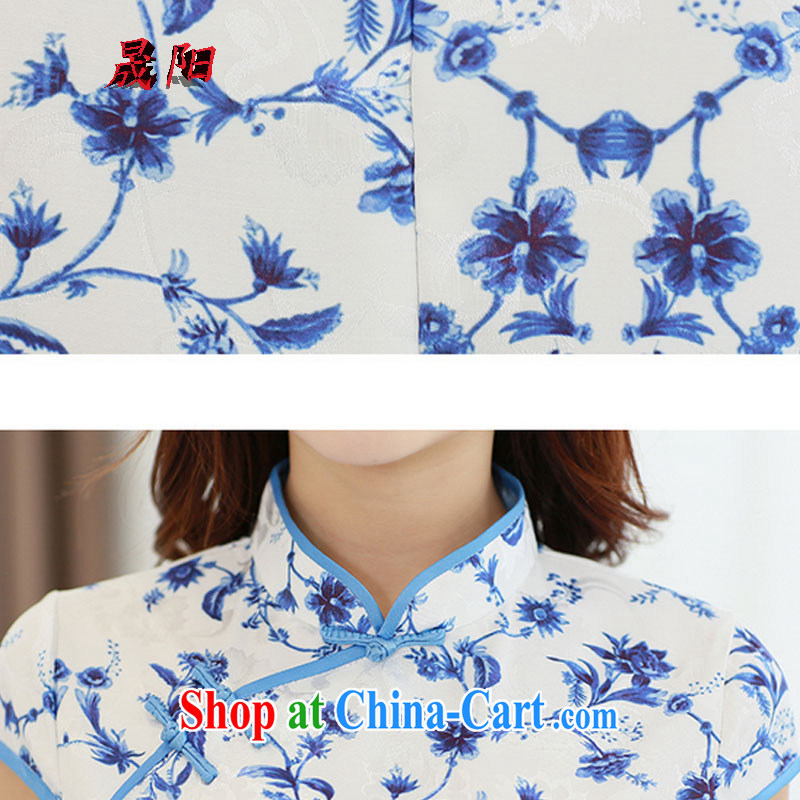 Sung Yang 2015 summer new Korean beauty, short-sleeved fine stamp stylish retro cheongsam dress picture color XXL, Sung-yang (shengyang), online shopping
