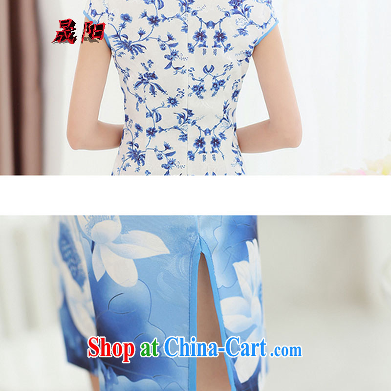 Sung Yang 2015 summer new Korean beauty, short-sleeved fine stamp stylish retro cheongsam dress picture color XXL, Sung-yang (shengyang), online shopping