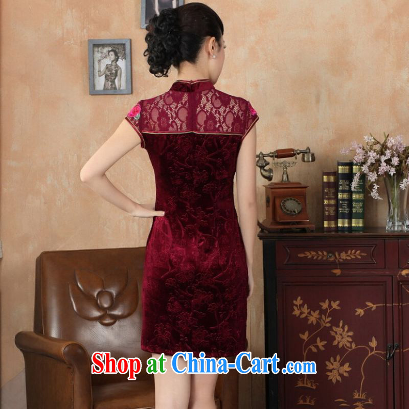Shanghai, optimize purchase new summer, ladies lace cheongsam dress improved daily thin embroidered cheongsam picture color 2 XL, Shanghai, optimize, and shopping on the Internet