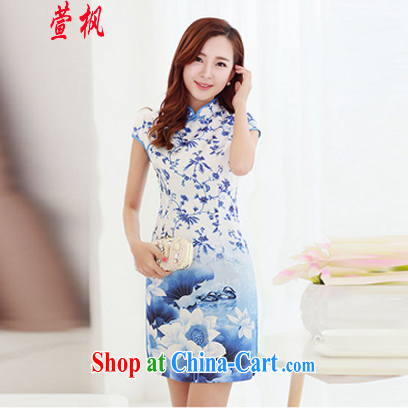 XUAN FENG 2015 summer new Korean beauty, short-sleeved fine stamp stylish retro cheongsam dress picture color XXL, Xuan Feng (xuanfeng), and, on-line shopping