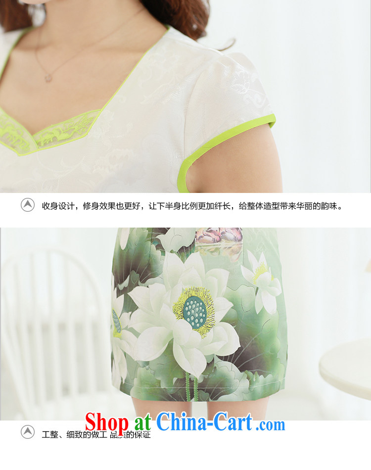 XUAN FENG 2015 summer new Korean Beauty party collar zipper style stamp retro dress cheongsam dress Lotus XXL pictures, price, brand platters! Elections are good character, the national distribution, so why buy now enjoy more preferential! Health