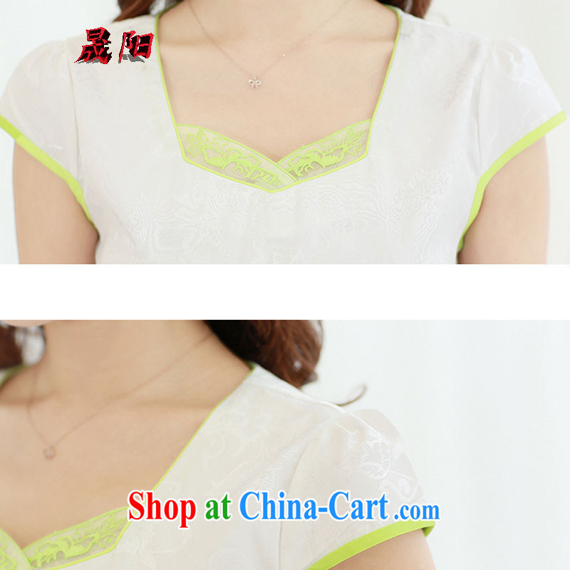 Sung Yang 2015 summer new Korean Beauty party collar zipper style stamp retro women's clothing cheongsam dress Lotus XXL, Sung-yang (shengyang), online shopping
