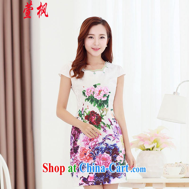 XUAN FENG 2015 summer new Korean Beauty party collar elegant antique stamp duty and stylish girl with short-sleeved qipao dresses XXL mountains and rivers, Xuan Feng (xuanfeng), online shopping
